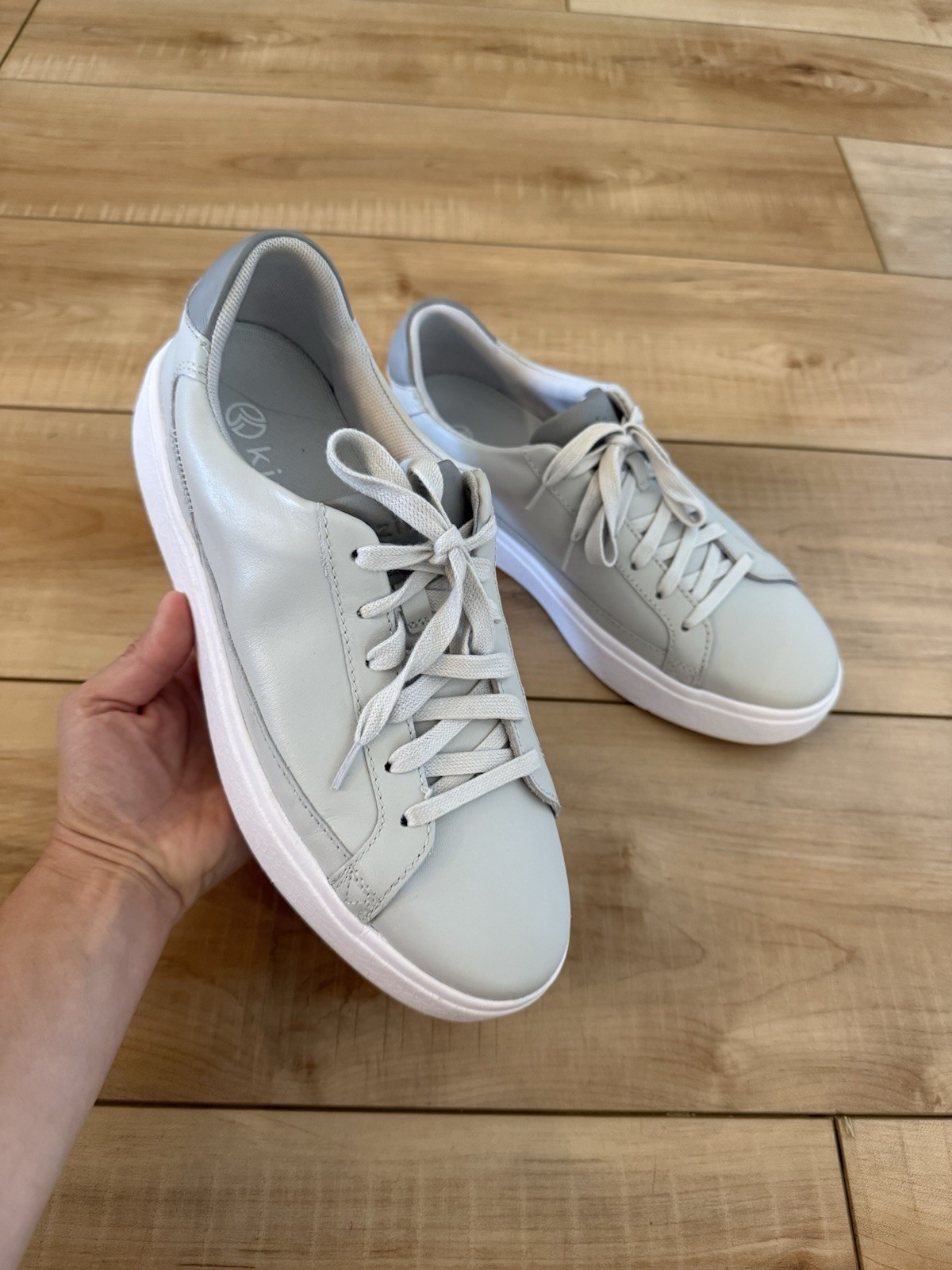 SAOLA Scarpe Kizik Vegas uomo taglia 7 5 grigio pelle vivavoce casual comode sneakers