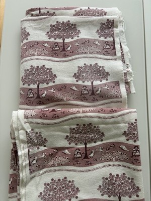 2x Vorhang Vintage Stoff Dekoplus Washy Design, Landhaus Gänse Bauernhof 80 er