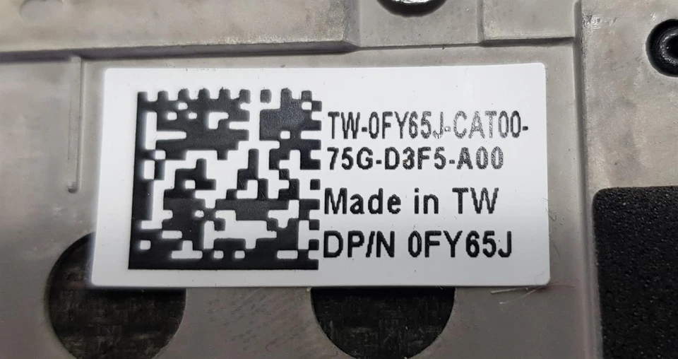 Dell XPS 13 9360 UK Laptop Keyboard Palmrest Touchpad Assembly 0FY65J FY65J - Image 3 of 3