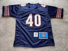 Gale Sayers College HOF, Pro Football HOF 1977 Autographed Beckett Jersey