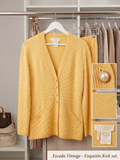 Authentic Vintage Escada Knit Cardigan  Skirt Set