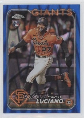 2024 Topps Chrome Blue RayWave Refractor /150 Marco Luciano #210 Rookie RC 17f8