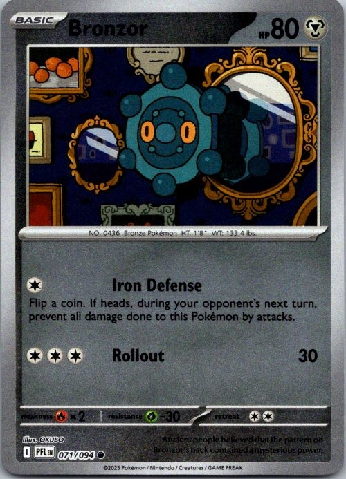 Bronzor ME02: Phantasmal Flames 071/094 NM Reverse Holo