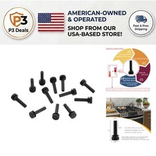 Essential 12 Pack Black Rubber Grate Feet for GE Stoves - Easy Installation