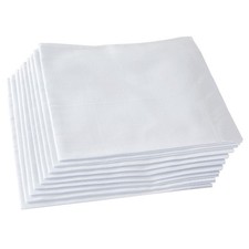 Mens Handkerchiefs 100 Soft Cotton White Hankie Pack of 6 PCS Wedding Party