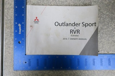Mitsubishi Outlander Sport RVR Owner's Manual 2016 Book 16 Free Shipping OM940