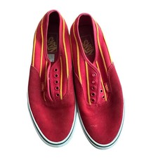 Vans Hombres 10 Rojo Gamuza Zapatos Tenis Patín Zapato Amarillo Cómodo Caminar Cuero