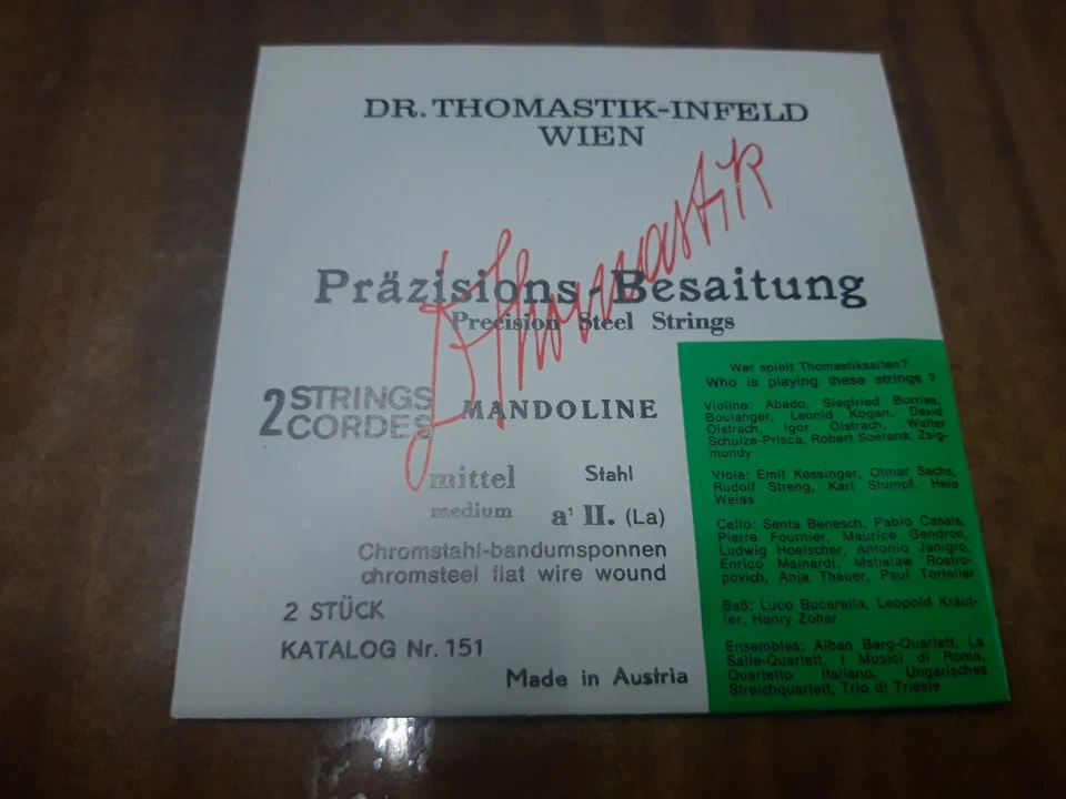 SET Corde Mandolino DR. THOMASTIK - INFELD WIEN  ORIGINALE - Immagine 3 di 4