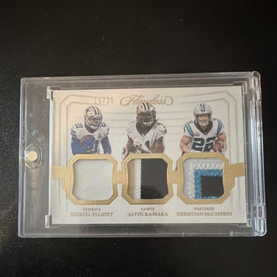 Panini 2020 Flawless Triple Patch TP20 /25 Elliott Kamara McCaffrey NFL Card