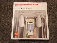 SwitchBot Curtain 3 (Rod, White) Automatic Smart Curtain Opener (2-Pack) New