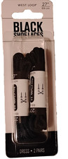 West Loop Black Shoelaces Dress 2 Pairs 27" Each