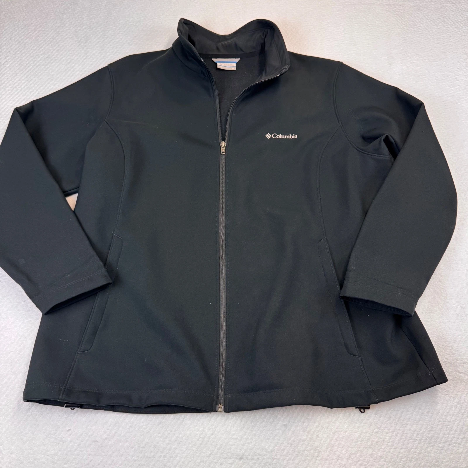 Columbia Men's Black Softshell Jacket Full Zip Outdoor Activewear Size XXLarge