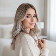 12 PCS Heat-Resistant Rainbow Hair Extensions, Easy Clip-in for All Occasions