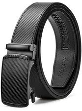 Mens Belt,Ratchet Belts for Men Leather 1 3/8'' Adjustable for Dress Jeans A-...