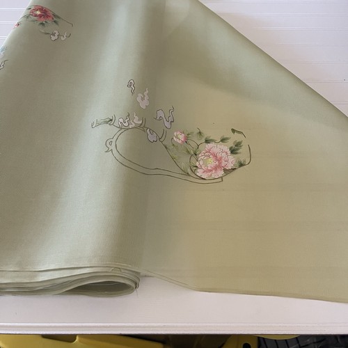 SILK GREEN Pastel FABRIC 8 Yards x 21 Inches Wide or 288 Inches x 21 Wide - Picture 5 of 16