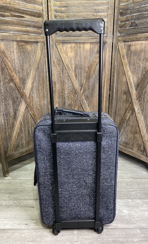Vintage 1990er 5-teiliges Jaguar Marineblau Tweed & Leder Gepäck Kofferset - Bild 15 von 22