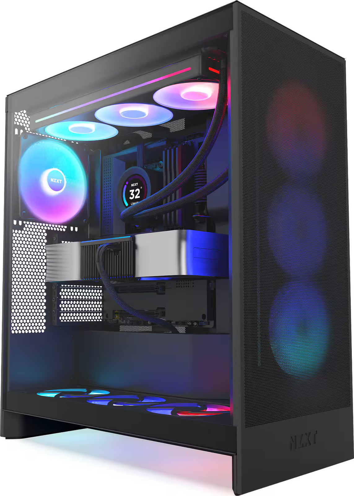 Корпус для ПК NZXT - H7 Flow 2024 Mid-Tower ATX с вентиляторами RGB - черный 18790₽