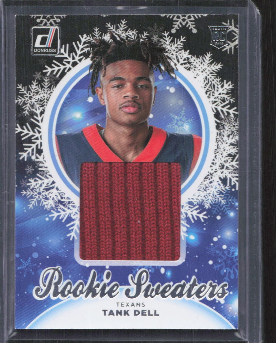 2023 Donruss Rookie Sweaters #HS-TDE Tank Dell Rookie Holiday Sweater Relics