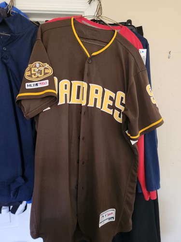 Majestic San Diego Padres MLB Authentic Collection Flex Base Jersey Brown 46
