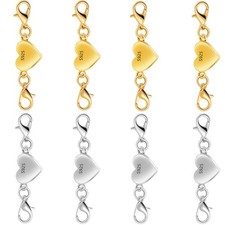 925 Silver Heart Magnetic Jewelry Clasp For Necklaces Bracelets Jewelry Making