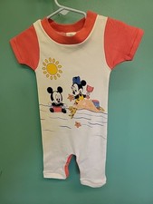Vintage Dundee Baby Mickey And Minnie One Piece Outfit All Over Print NWOT
