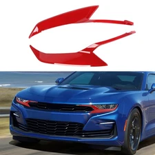 2PCS Both Side Red Front Headlight Lamp Cover Trim For Chevy Camaro 19+ Exterior