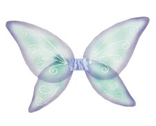 Double Fairy Wings Child Girl Aquamarine Green and Purple Fun World