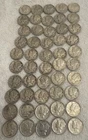 Full Roll Mercury Dimes 50 Dimes Teens 30S And 40S Mixed Lot Shiny Silver