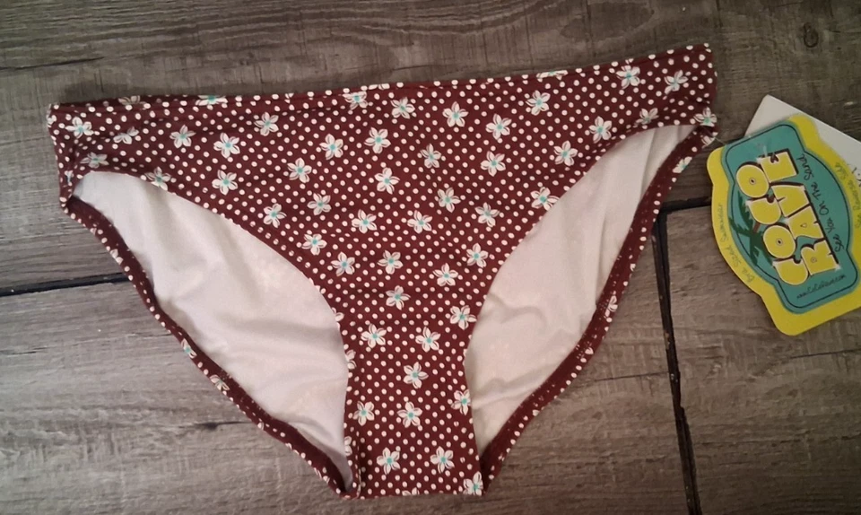 Traje de baño bikini halter floral marrón Coco Rave copa C XL parte superior M inferior Foto 2 de 4