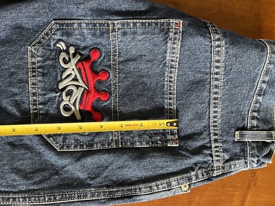 Junページ NWT Vintage JNCO 85 Red Crown Jeans Boys SIZE 20 30x30 Embroidered