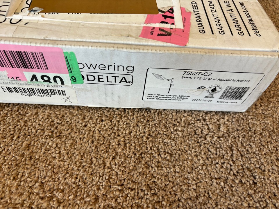 Delta 75527CZ Universal Showering Modern Rain Shower Head & Hand