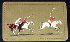 EU8 Swap Playing Cards 1 VINTAGE ENGLISH Deco Gold Polo Horses