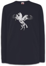 PEGASUS II Kinder Langarm T-Shirt Flying Pegasi Pferd Horse Greek Mythology