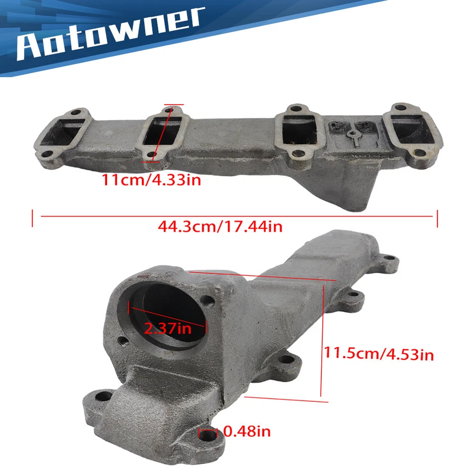 Colector de escape derecho con junta para Ford F-150 F-250 F-350 1975-1976 5,9 L 6,4 L Foto 2 de 4