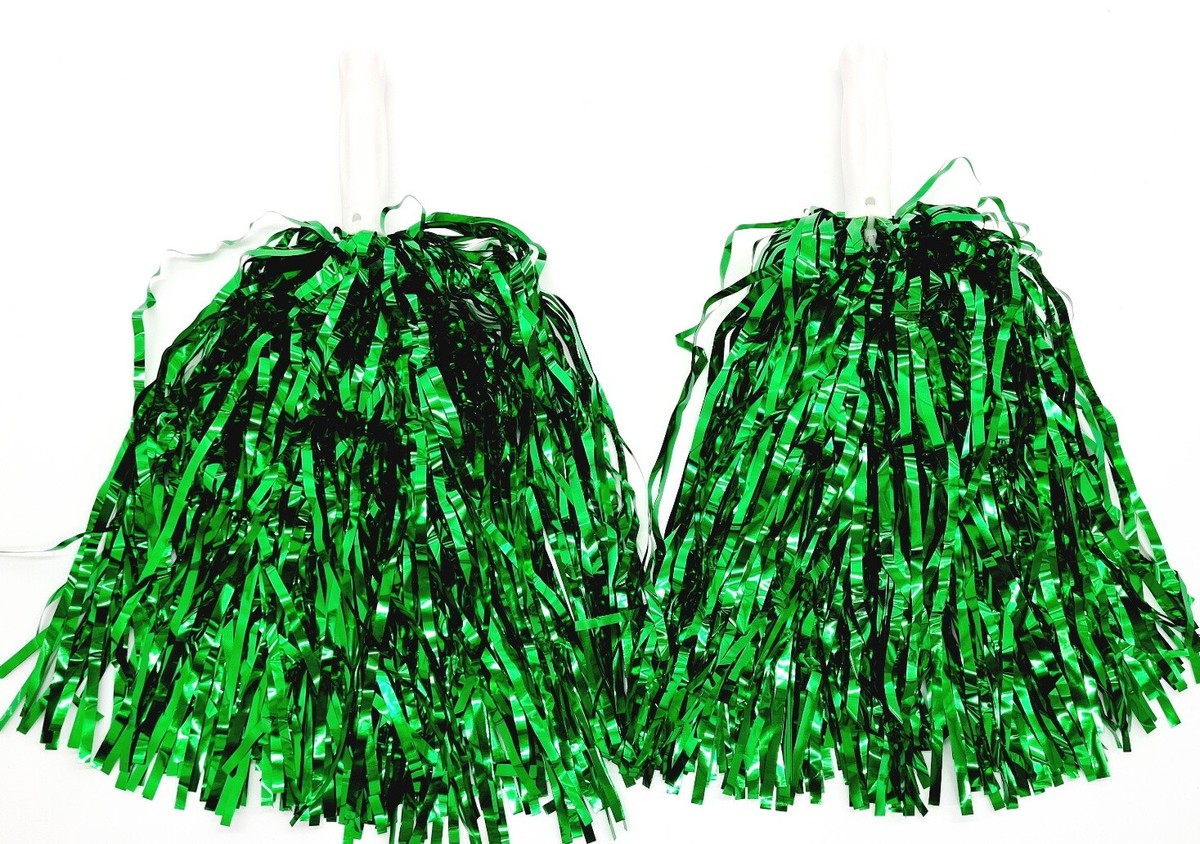 I LOVE FANCY DRESS Pompoms Paar In Grün – Cheerleader Wedel Für Partys & Sport