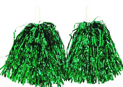 2 Cheerleading Pompons In Metal-Look - Für Tanz Und Party
