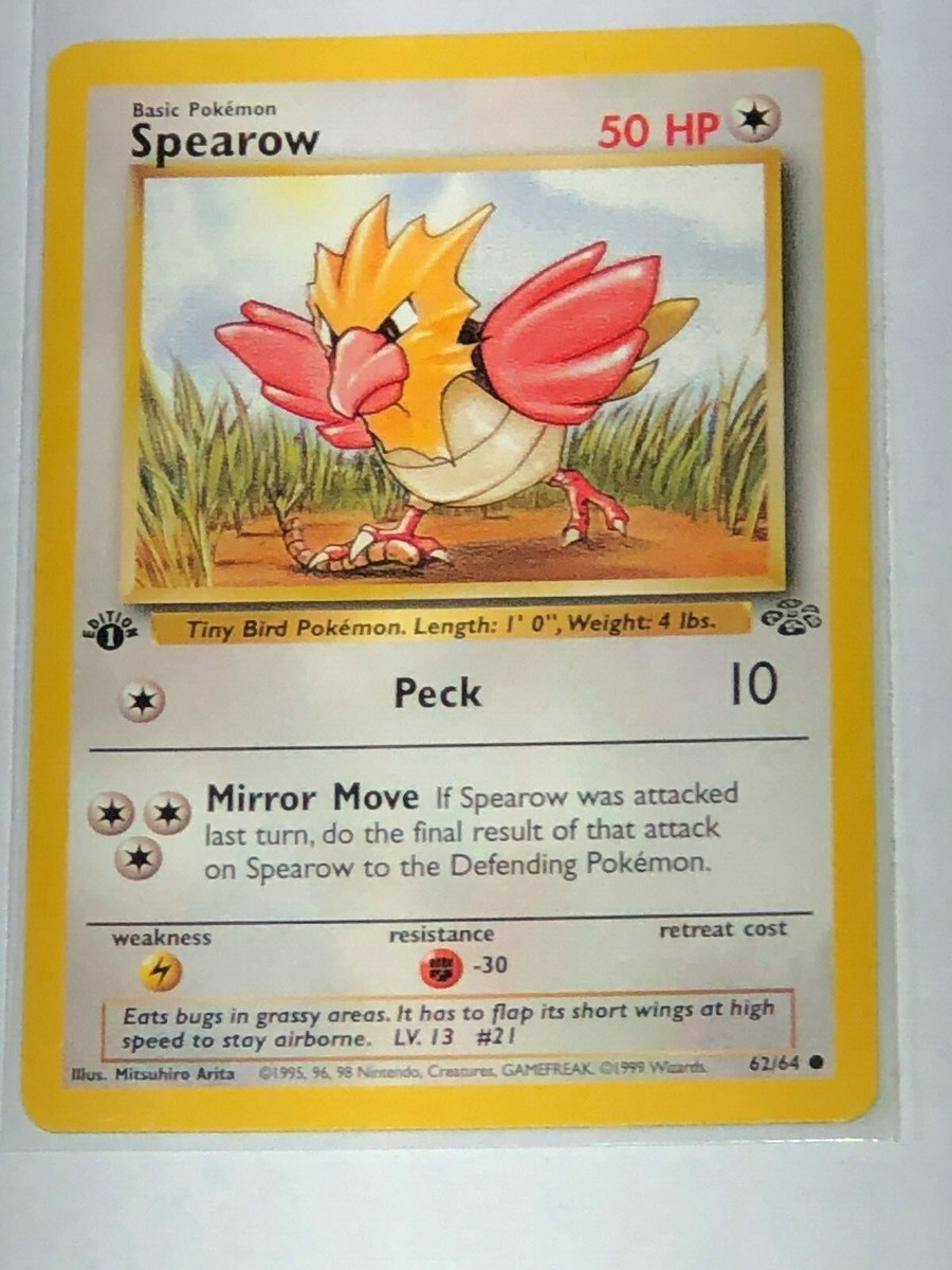 1995 spearow pokemon card Pokémon Card Spearow #21 TV Animation Blue Logo 1st Print ENG L015186 – AGS  Collectibles main image 1