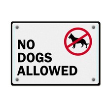 Horizontal Metal Sign No Dogs Allowed Pet Animal Weatherproof Street Signage