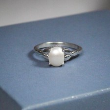 Natural White Pearl Ring With 925 Sterling Silver in All Sizes Available