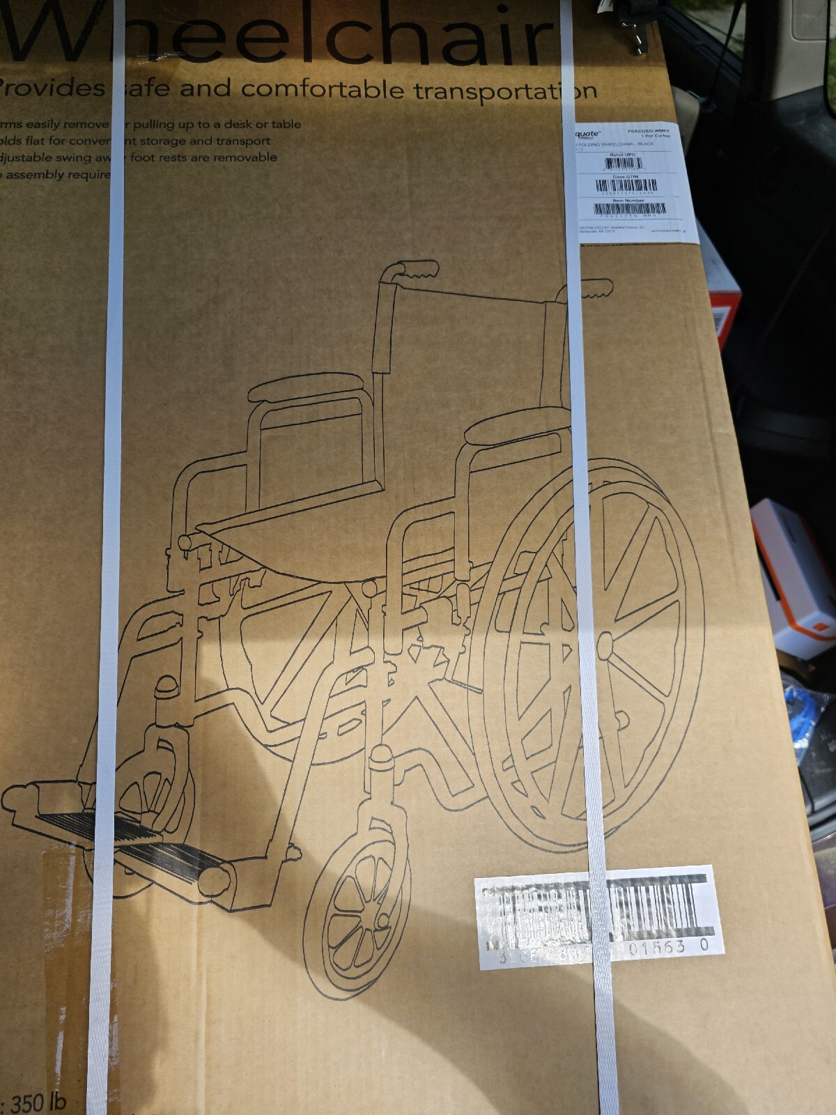 Equate Wheelchair With Large 18Inch Padded Seat,Removable SwingAway