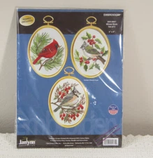 Janlynn Embroidery Kit Winter Birds Set of 3 #004-0861 Frames Included – NIP