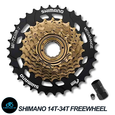 7 Gang Freilauf Shimano Tourney MF-TZ31 MTB Fahrrad 14-34T Schraube + Montagewerkzeug