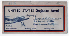 Sobre patriótico grande de la Segunda Guerra Mundial Home Front U.S. Defense Bond con avión