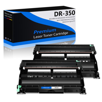 2 Pack DR350 Black Drum Unit for Brother HL-2040N HL-2040R HL-2070N HL-2040