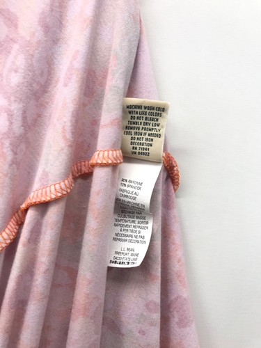 LL Bean Dress Womens L Petite Pink Floral A Line Summer Knit V Neck Stretch - Picture 7 of 7
