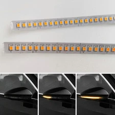 2x 28SMD LED Lights Car Rearview Mirror Strip Flowing Turn Signal Amber Lamp