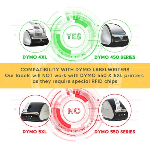 DYMO LW 30256-R REMOVABLE GREEN - 1 Roll of 300 - Large Shipping Labels - FAST ! - Afbeelding 5 van 9