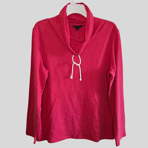 Brooks Brothers Funnel Neck Pullover Red Long Sleeve Top Women's Large NWT