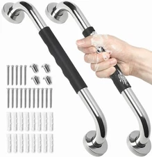 2 Pack Grab Bars for Bathroom 16 Inch Anti Slip Bathroom Handicap Grab Bars f...