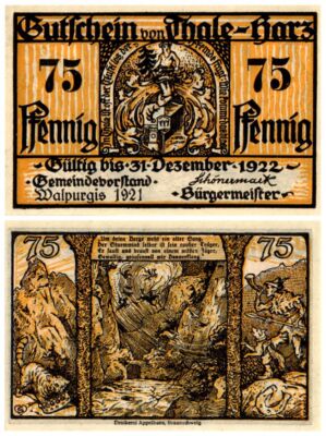 シ*中様 1921年 ドイツ　アルテンブルク他緊急通貨　陶貨　3枚セット ニュルンベルク(ドイツ) 2ターラー銀貨 都市景観 装飾エッジ